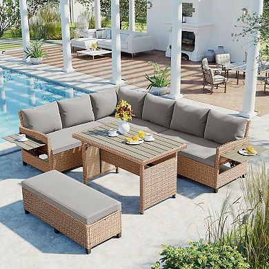 Merax 5-piece Outdoor Patio Rattan Sofa Set