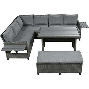 Merax 5 pc Outdoor Patio Rattan Sofa Set