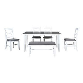 Merax 6 pc Wood Dining Table Set