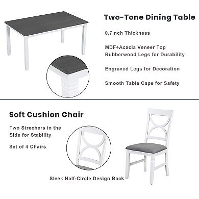 Merax 6-piece Wood Dining Table Set