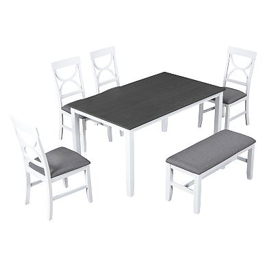 Merax 6-piece Wood Dining Table Set