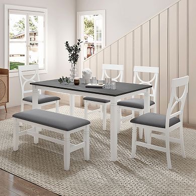 Merax 6-piece Wood Dining Table Set