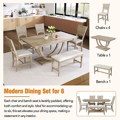 Merax 6-piece Kitchen Table Dining Set