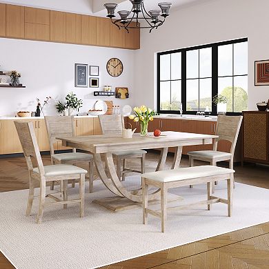 Merax 6-piece Kitchen Table Dining Set