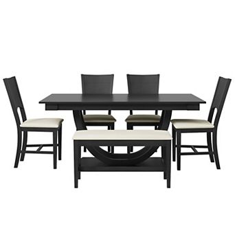 Merax 6 pc Kitchen Table Dining Set