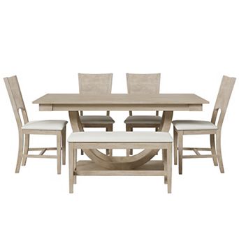 Merax 6 pc Kitchen Table Dining Set