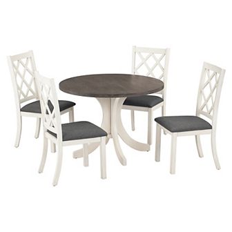 Merax Mid-century 5 pc Round Dining Table Set