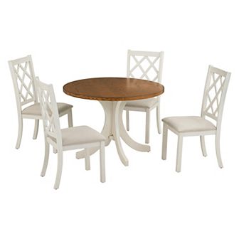 Merax Mid-century 5 pc Round Dining Table Set