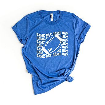 Football Game Day Stacked Wavy Short Sleeve Graphic Tee