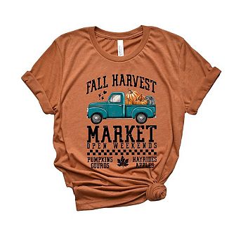 Fall Harvest Truck Short Sleeve Graphic Tee