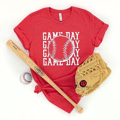 Distressed Game Day Baseball Short Sleeve Graphic Tee