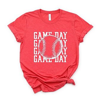 Distressed Game Day Baseball Short Sleeve Graphic Tee