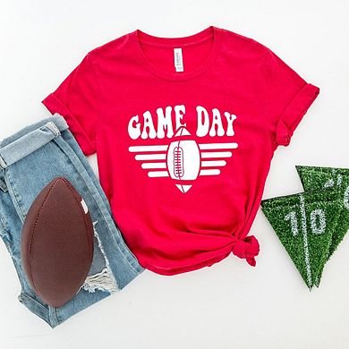 Football Game Day Stripes Short Sleeve Graphic Tee