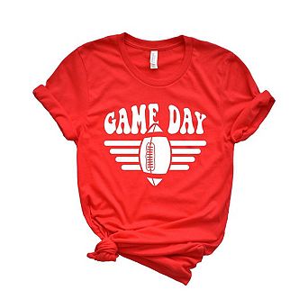 Football Game Day Stripes Short Sleeve Graphic Tee