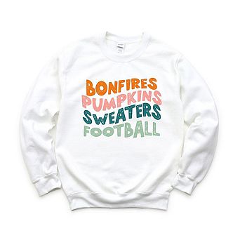 Bonfires Pumpkins Sweaters Football Sweatshirt