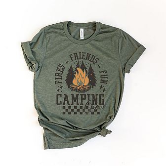Fires Friends Fun Short Sleeve Graphic Tee
