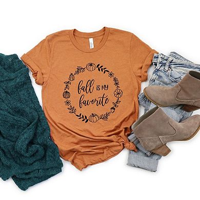 Fall Is My Favorite Circle Short Sleeve Graphic Tee