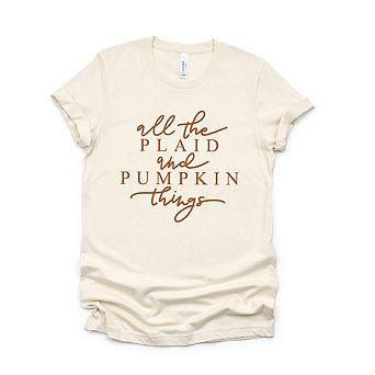 All The Plaid And Pumpkin Things Short Sleeve Graphic Tee