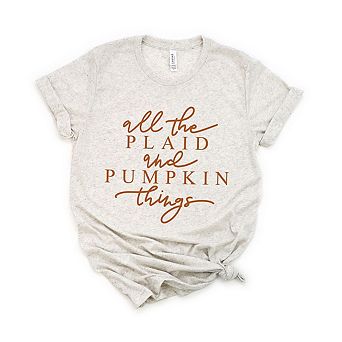 All The Plaid And Pumpkin Things Short Sleeve Graphic Tee