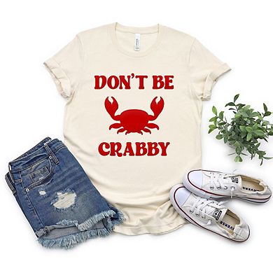 Don't Be Crabby Puff Print Short Sleeve Graphic Tee
