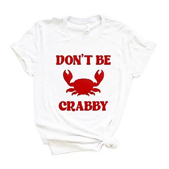 Don't Be Crabby Puff Print Short Sleeve Graphic Tee