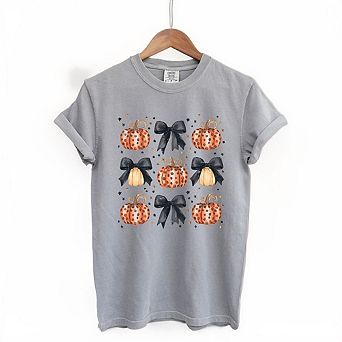 Coquette Black Bow Pumpkin Chart Garment Dyed Tees