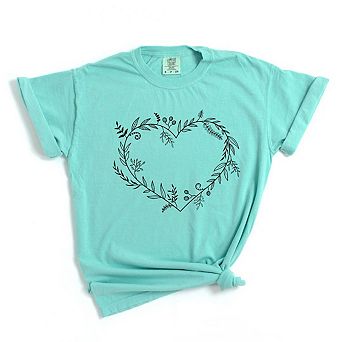 Simply Sage Market Floral Heart Garment Dyed Tee
