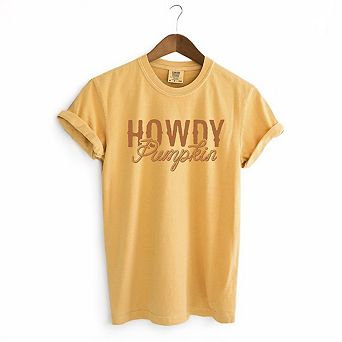 Howdy Pumpkin Rope Garment Dyed Tees