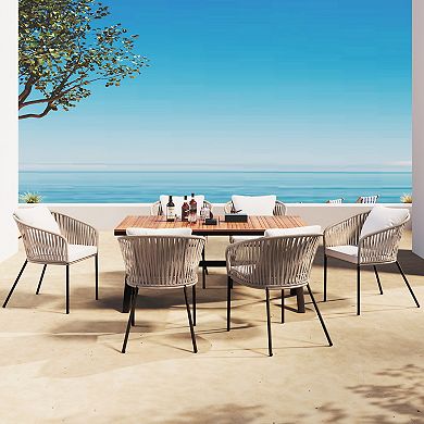 Merax 7 Pieces Outdoor Patio Dining Set