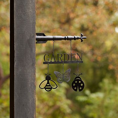 Rustic Butterfly Garden Sign 15.5" Height Outdoor Insect Decor