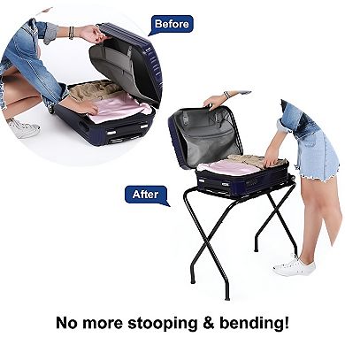 High-Quality Portable Metal Luggage Rack, Perfect for Convenient Luggage Storage, Easy to Move