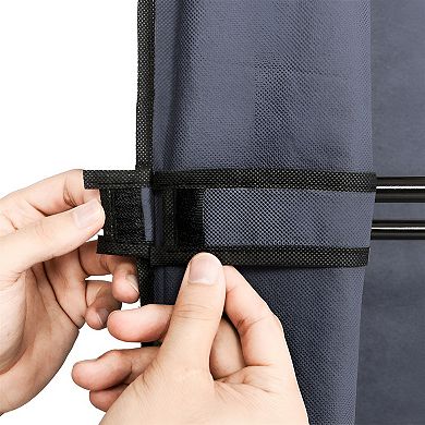 Portable Closet Wardrobe Clothes Rack with Shelf, Sturdy and Modern Design for Home Organization