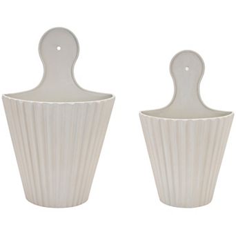 Ribbed Metal Wall Pocket (Set of 2)