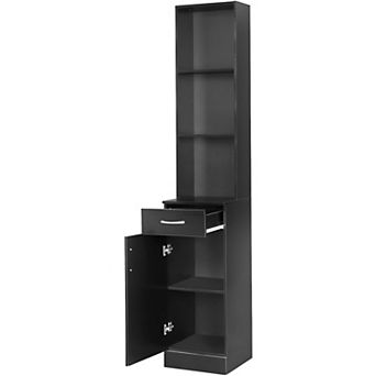 MDF High Cabinet - Wall-Mount Storage with Thiamine Finish for Modern Bathrooms