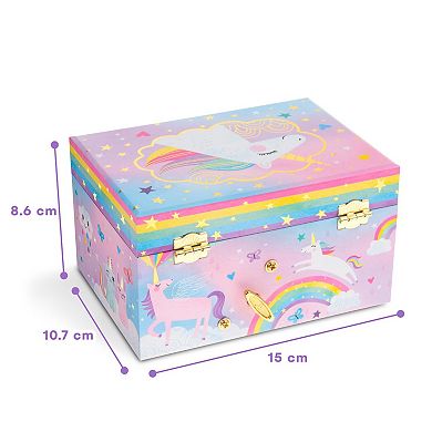 Jewelkeeper Girl's Musical Jewelry Storage Box With Spinning Unicorn, Cotton Candy Unicorn Design