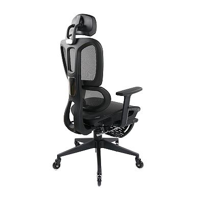 Techni Mobili Ultimate Reclining Ergonomic Mesh Office Chair with Lumbar Support and Footrest