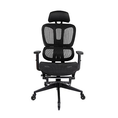 Techni Mobili Ultimate Reclining Ergonomic Mesh Office Chair with Lumbar Support and Footrest