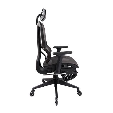 Techni Mobili Ultimate Reclining Ergonomic Mesh Office Chair with Lumbar Support and Footrest