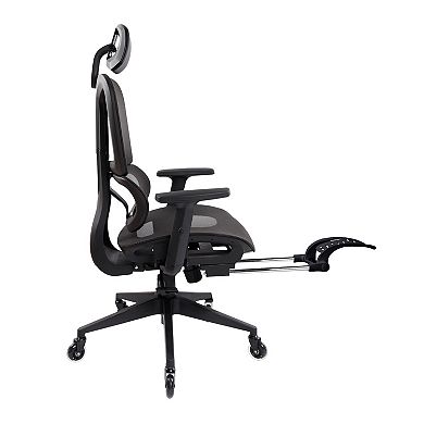 Techni Mobili Ultimate Reclining Ergonomic Mesh Office Chair with Lumbar Support and Footrest