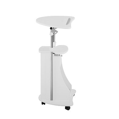 Techni Mobili Sit-to-Stand Rolling Adjustable Laptop Cart With Storage