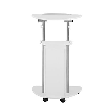 Techni Mobili Sit-to-Stand Rolling Adjustable Laptop Cart With Storage