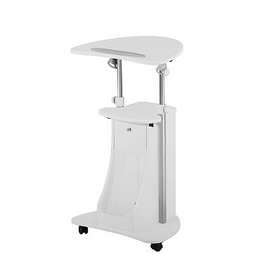 Techni Mobili Sit-to-Stand Rolling Adjustable Laptop Cart With Storage