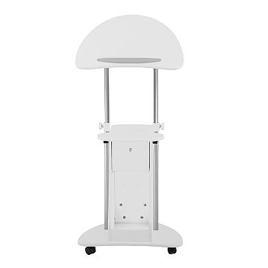 Techni Mobili Sit-to-Stand Rolling Adjustable Laptop Cart With Storage