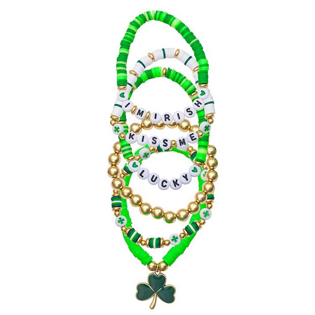 Celebrate Together St. Patrick s Day Gold Tone Friendship Bracelets 6 Piece Set Women s Green