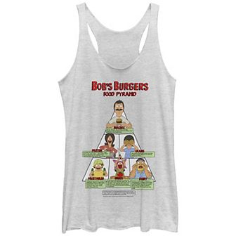 Juniors' Bob's Burgers Food Pyramid Racerback Tank Top