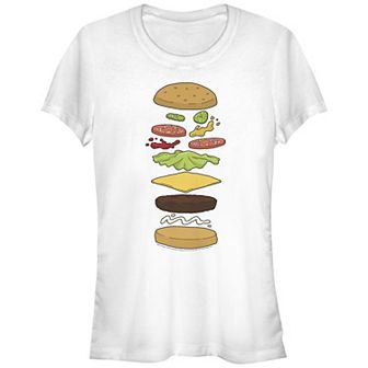 Juniors' Bob's Burgers Hamburger Elements Fitted Graphic Tee