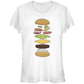 Juniors' Bob's Burgers Hamburger Elements Fitted Graphic Tee