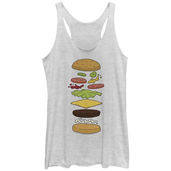 Juniors' Bob's Burgers Hamburger Elements Racerback Tank Top