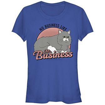 Juniors' Bob's Burgers No Business Like Mr. Business Fitted Graphic Tee