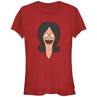 Juniors' Bob's Burgers Linda Belcher Face Fitted Graphic Tee